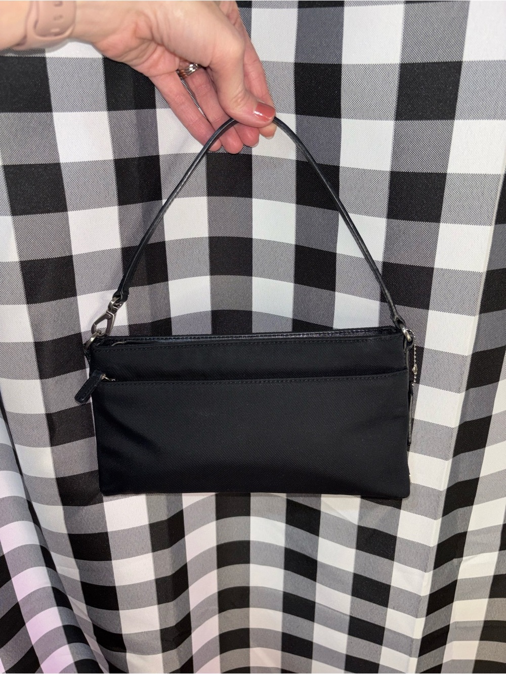 Coach Mercer Black Nylon Demi Baguette Bag Y2K 2002